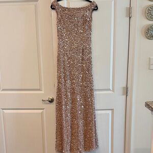 slim fit dress slacks ADRIANNA PAPELL AP1E209809 BEADED V NECK 3/4 SLEEVE
